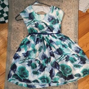 Gymboree Floral Dress in Blue and Green